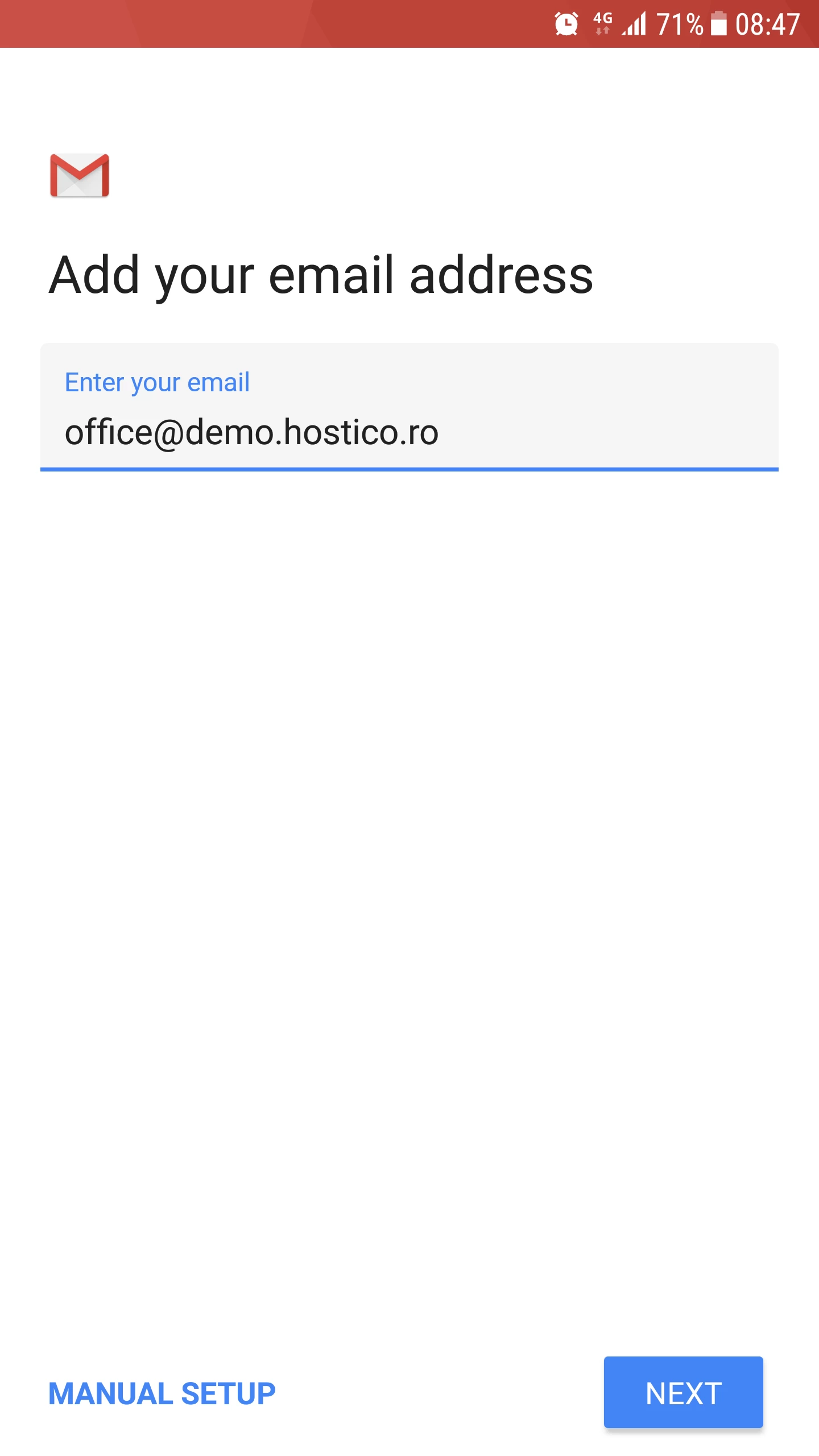Introducere adresa de e-mail