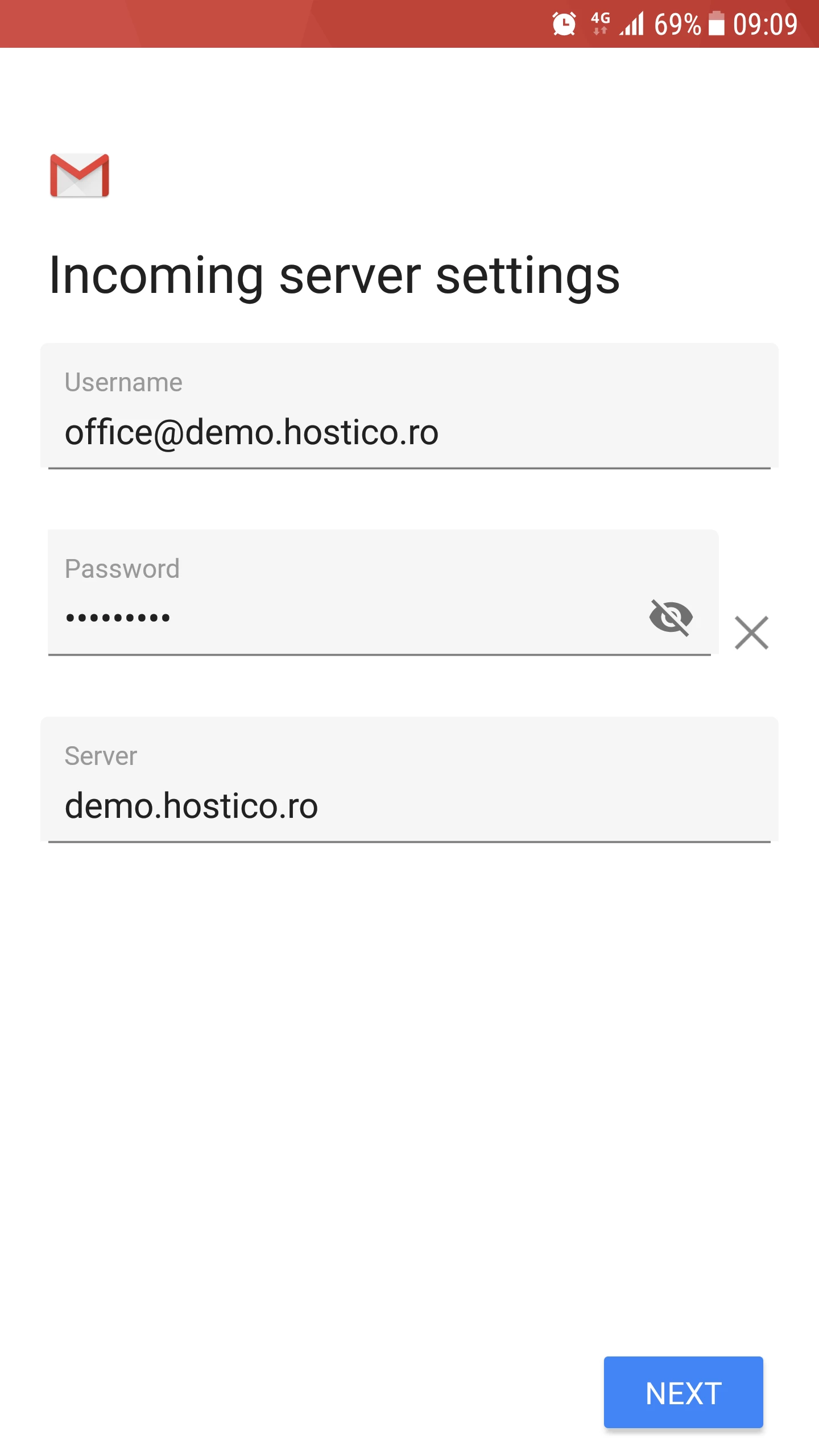 Configuraciones del servidor entrante