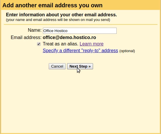 Agregar dirección de correo