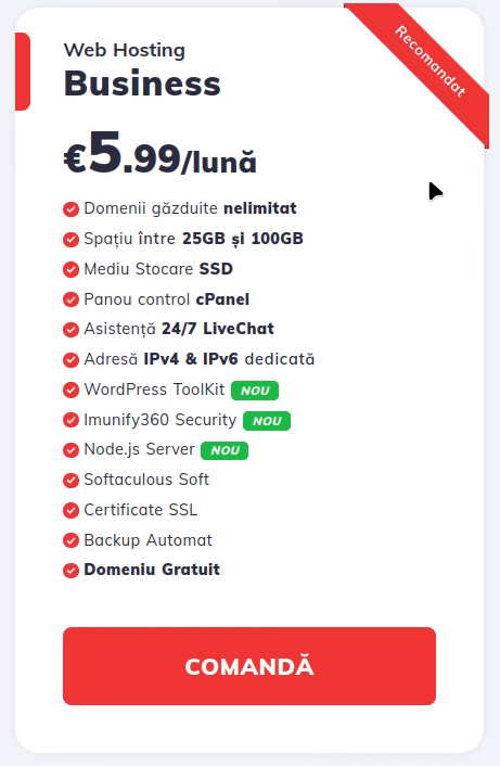Adăugare serviciu &icirc;n coș
